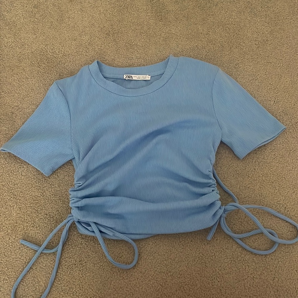 Zara blue crop top